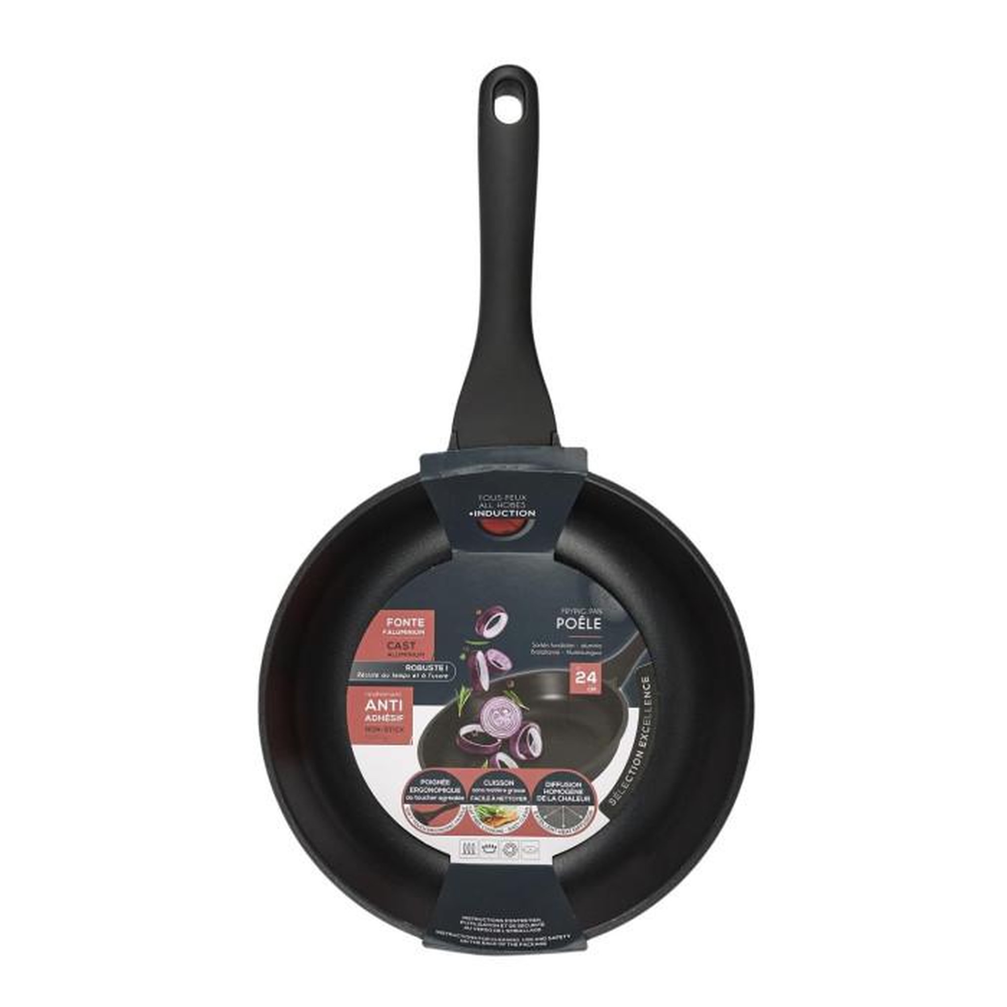 Voir la diapositive 5 : Paris Prix Poêle Aluminium  Fonte  24cm Noir