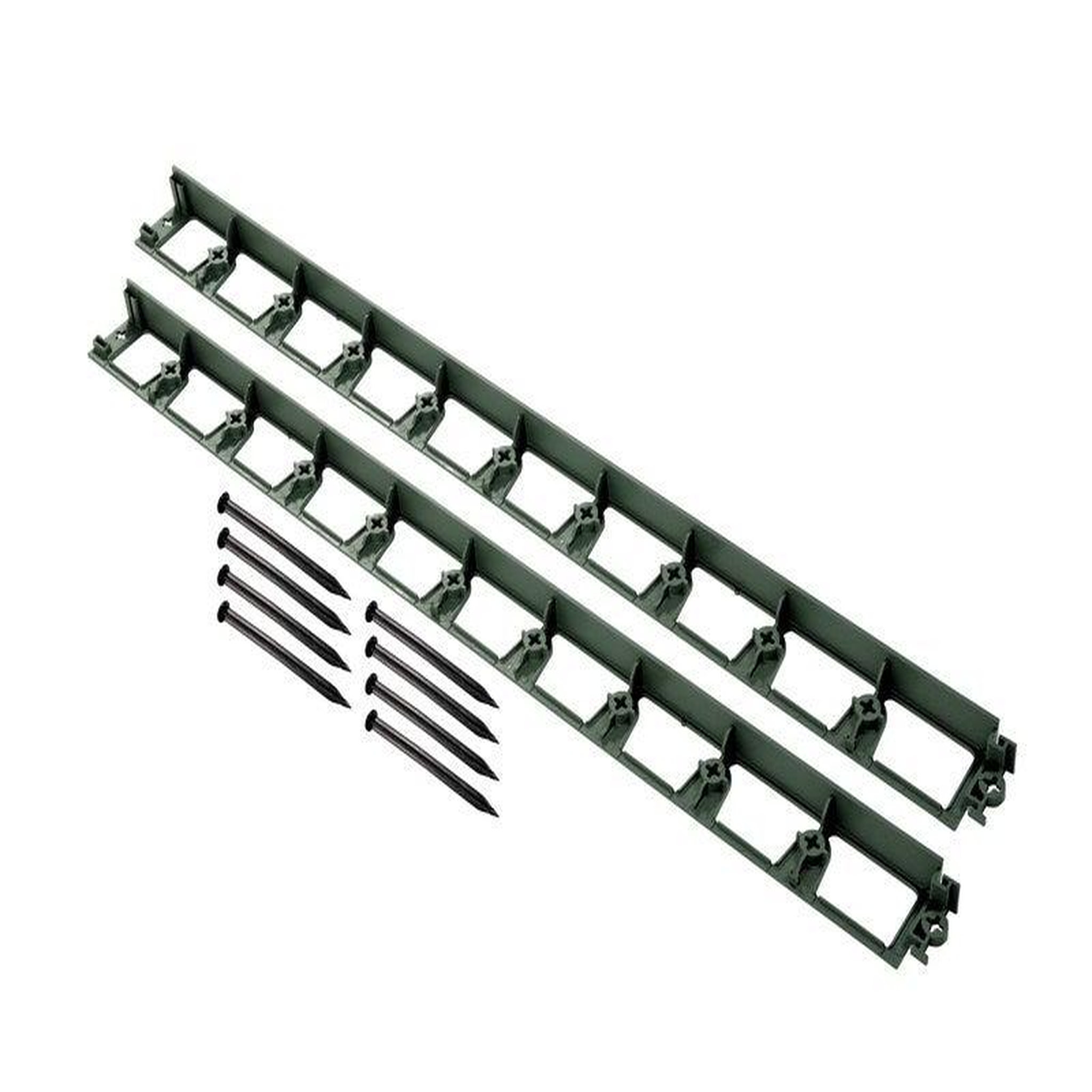 CENTRALE BRICO Bordure complet Delima polyethylene vert, H.4.5 x L.240 cm