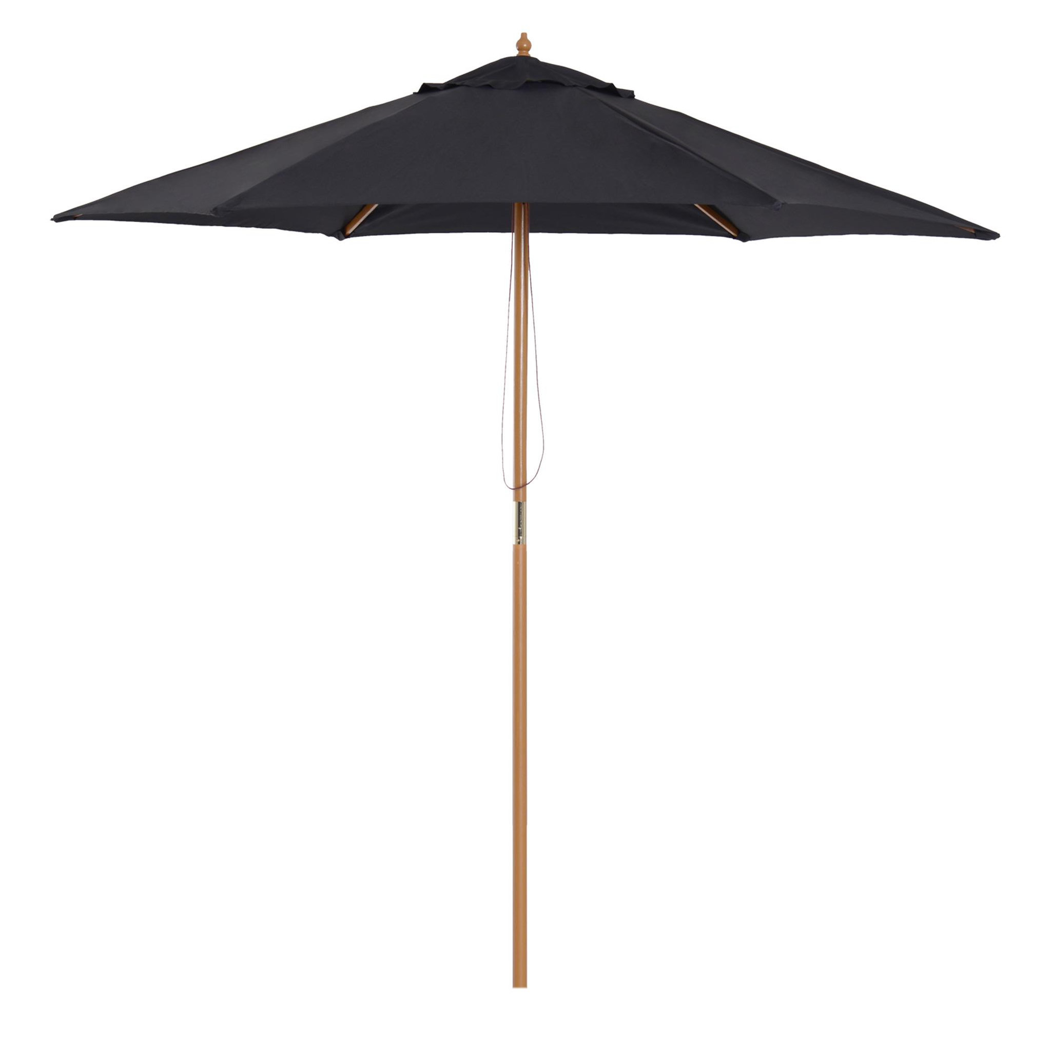 Voir la diapositive 1 : OUTSUNNY Parasol droit hexagonal grande taille de jardin Ø 2,5 x 2,3H m bois de bambou noir