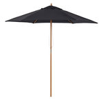 OUTSUNNY Parasol droit hexagonal grande taille de jardin Ø 2,5 x 2,3H m bois de bambou noir
