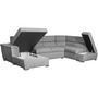 Voir la diapositive 3 : LOUNGITUDE Canapé convertible panoramique PARMA 6 places - Tissu gris clair - L322 x P196 x H76 cm