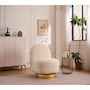 Voir la diapositive 2 : Habitat et Jardin fauteuil bouclette pivotant  Churchill  - 76 x 80 x 74 cm - Blanc