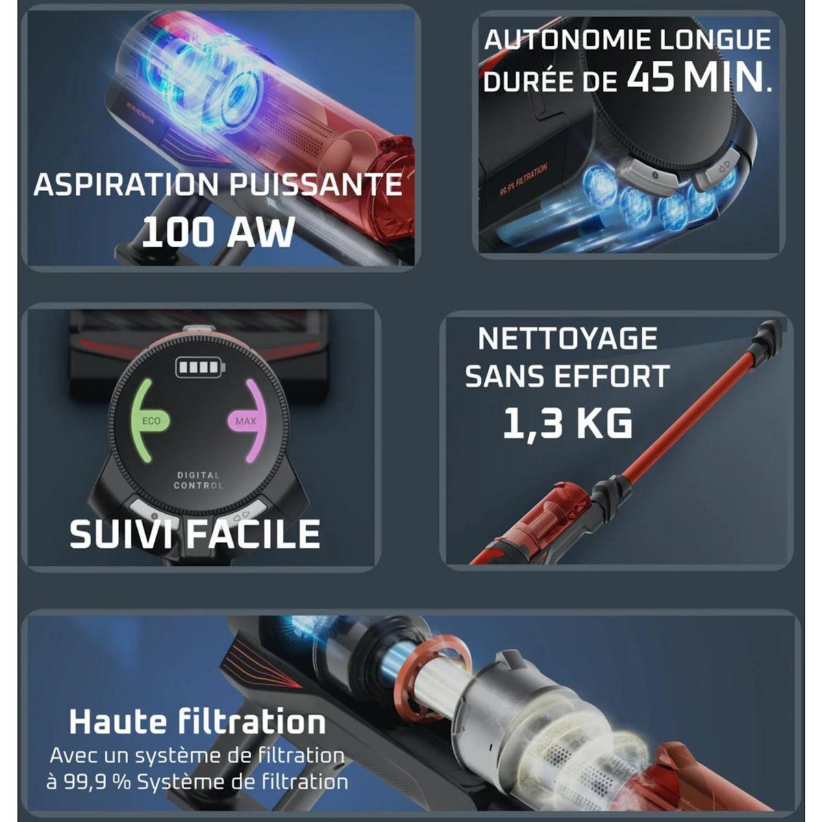 ROWENTA Aspirateur balai X-Force 8.80 RH1872E0