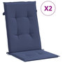 Voir la diapositive 2 : VIDAXL Coussins de chaise a dossier haut lot de 2 bleu marine tissu