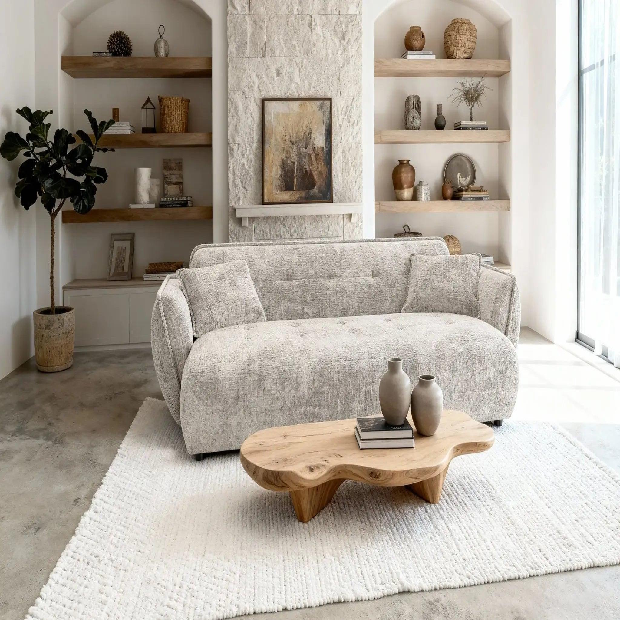 Voir la diapositive 6 : CASANOVA PARIS Mona - canapé droit tissu chenille 3 places
