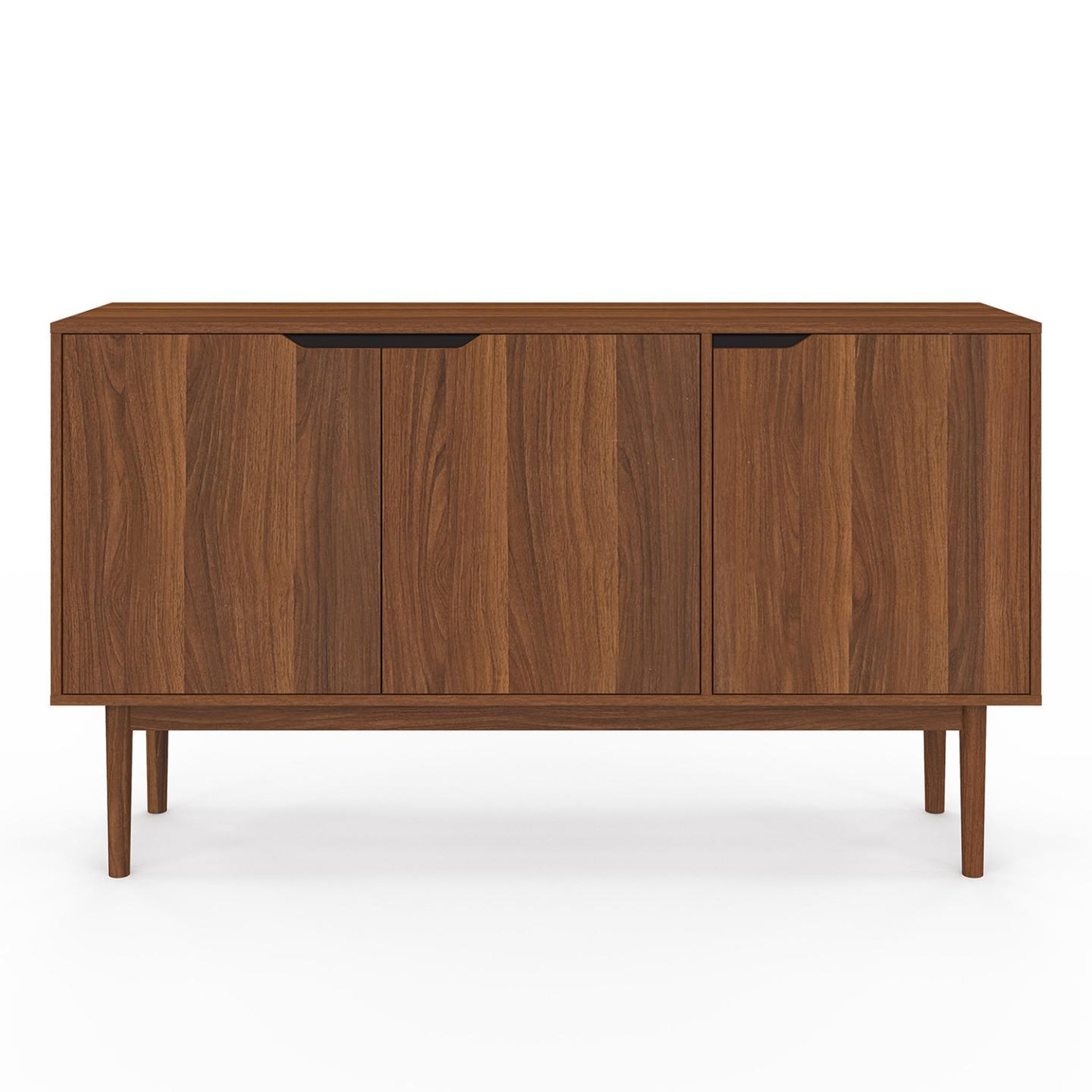 Voir la diapositive 3 : ID MARKET Buffet vintage 140 cm VIGGO 3 portes effet noyer