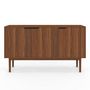 Voir la diapositive 3 : ID MARKET Buffet vintage 140 cm VIGGO 3 portes effet noyer