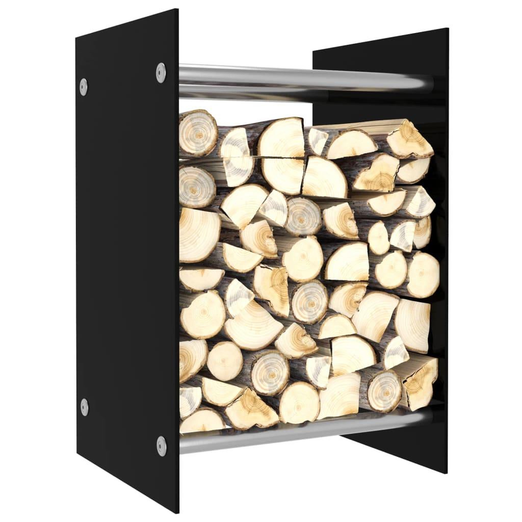 Voir la diapositive 1 : VIDAXL Portant de bois de chauffage Noir 40x35x60 cm Verre