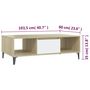 Voir la diapositive 6 : VIDAXL Table basse blanc chene sonoma 103,5x60x35 cm bois d'ingenierie