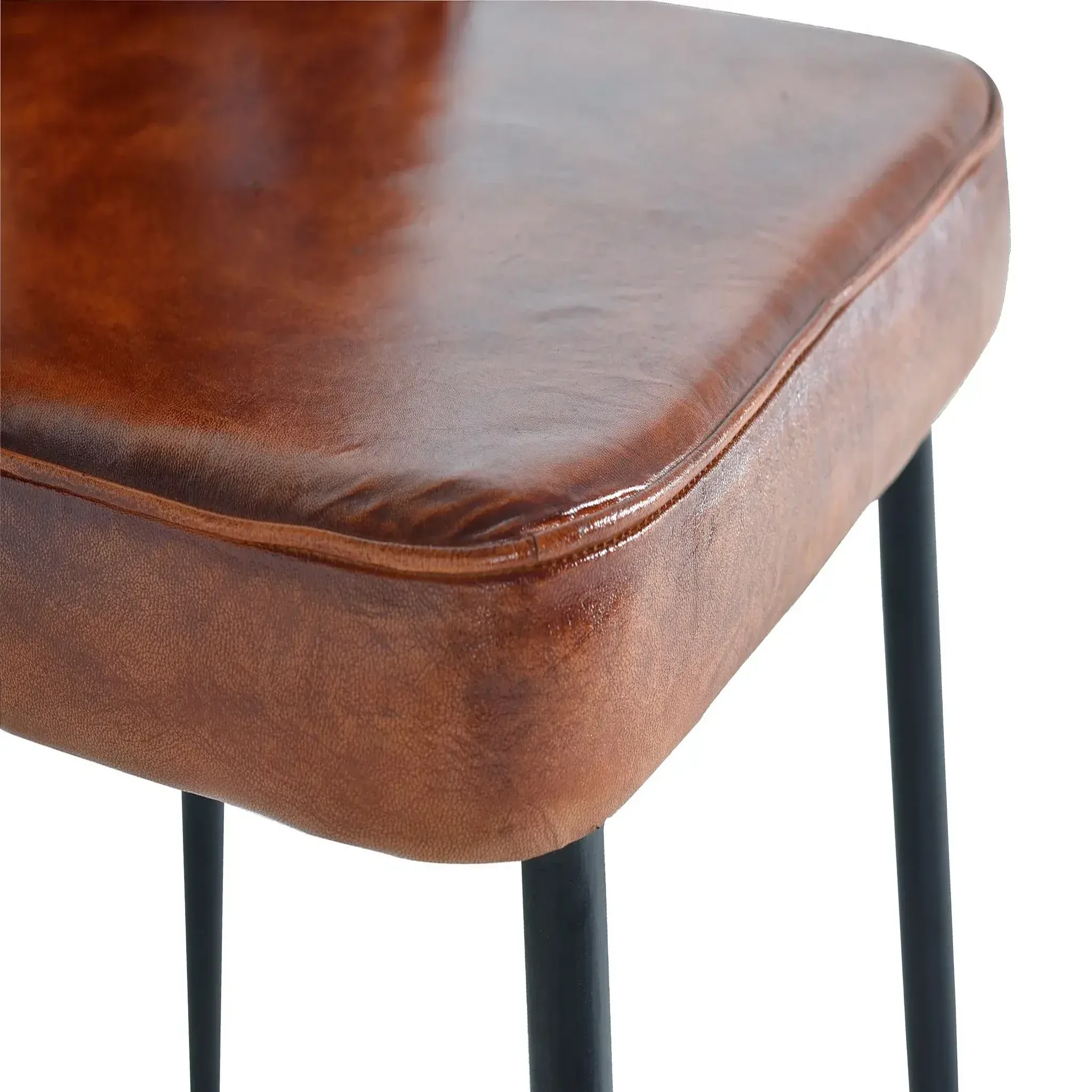 Voir la diapositive 4 : GINER Y COLOMER SL Chaise en cuir 46 cm style industriel vintage