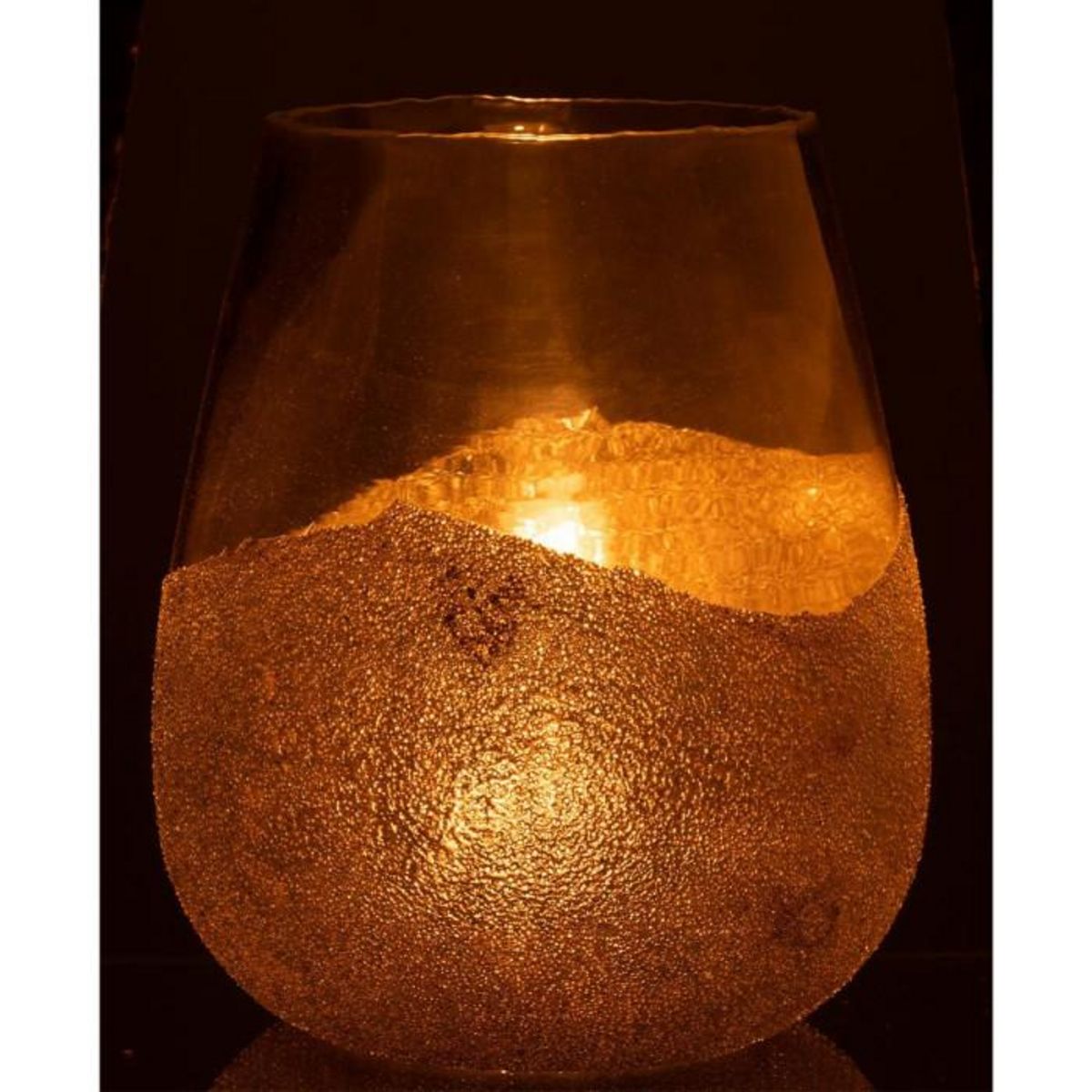 Paris Prix Photophore Rond Design  Perles  31cm Or