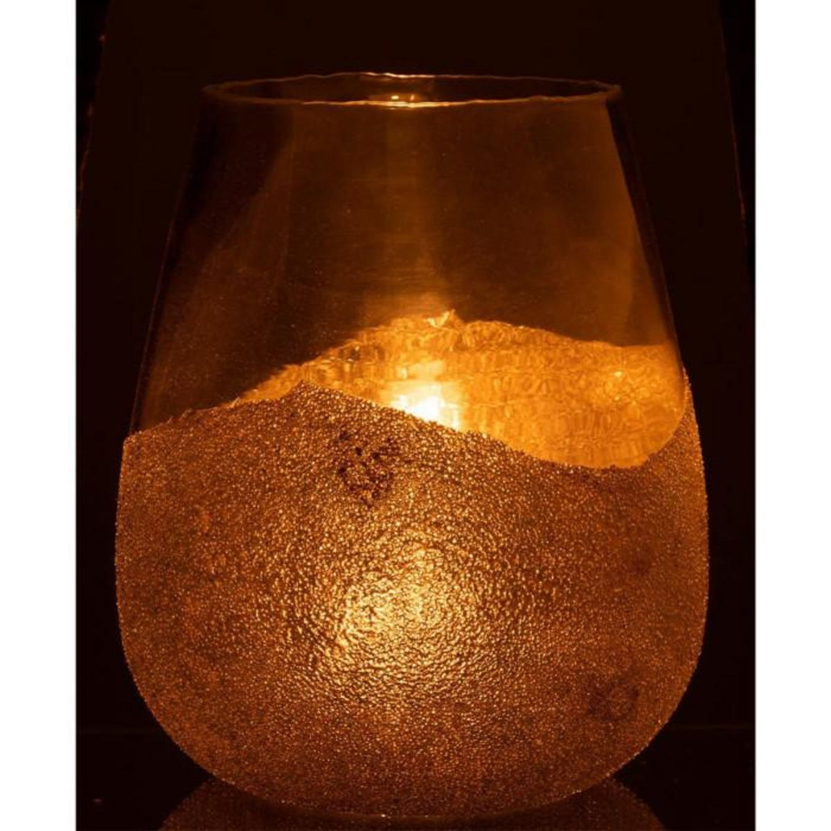 Paris Prix Photophore Rond Design  Perles  31cm Or