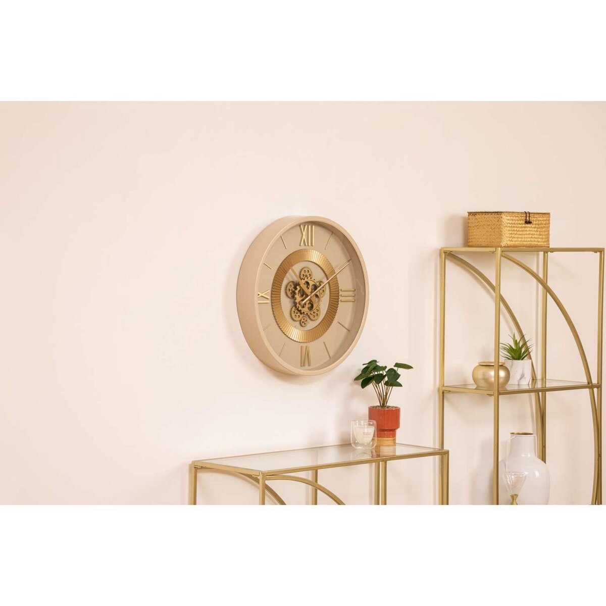 ATMOSPHERA Horloge murale en métal VINTAGE - Gris métallisé