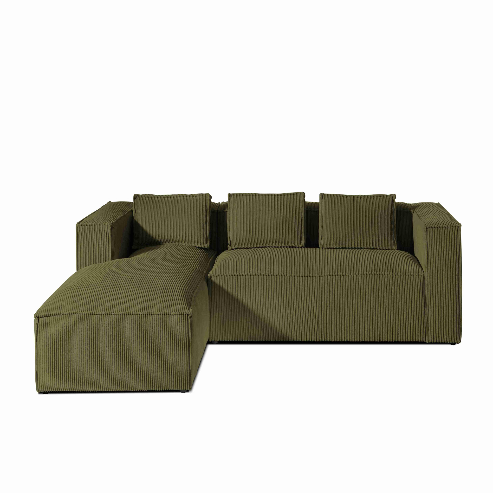Voir la diapositive 6 : LISA DESIGN Stella - canapé d'angle - en velours côtelé - 4 places -style contemporain - gauche