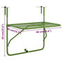 Voir la diapositive 6 : VIDAXL Table de balcon Vert 60x40 cm Acier