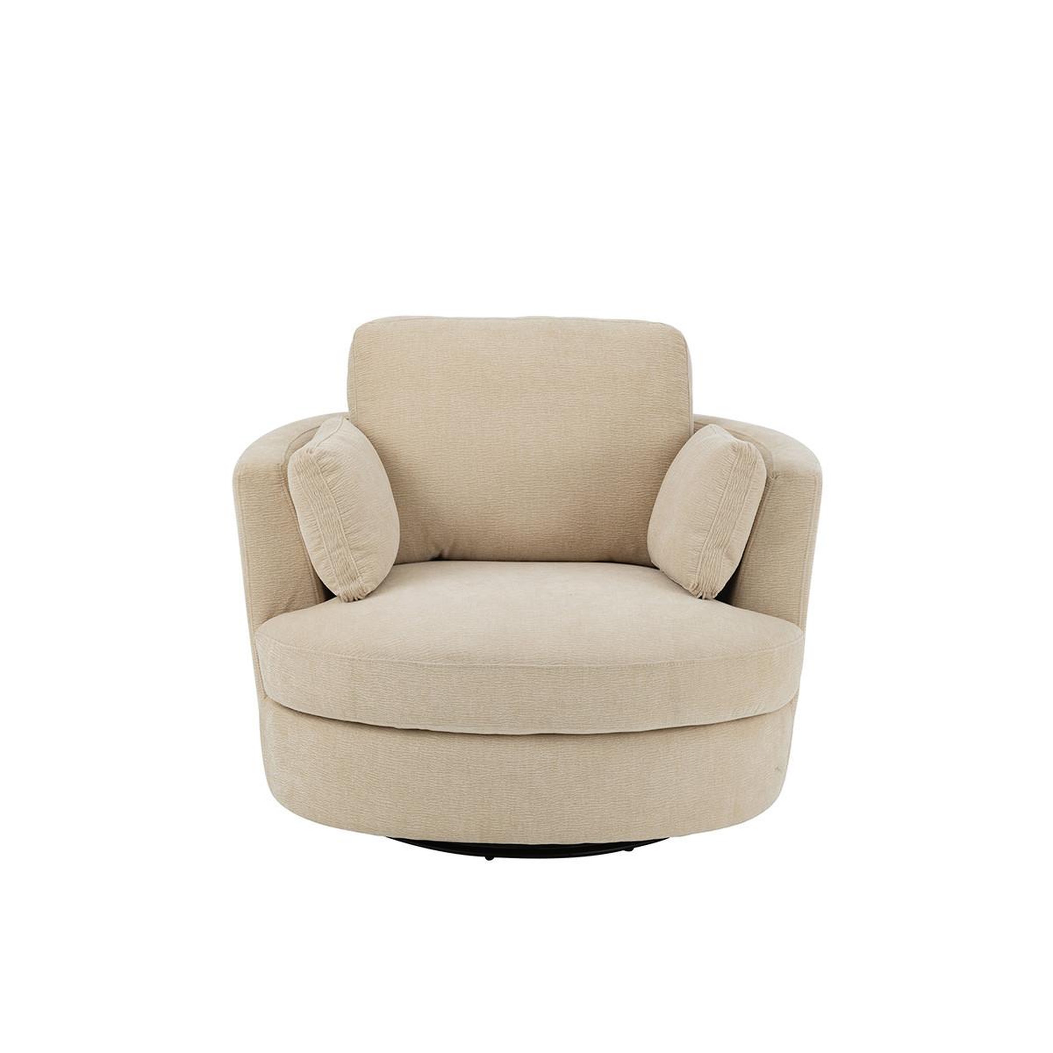 Voir la diapositive 2 : J-LINE Fauteuil Pivotant  Swiv  109cm Beige Clair