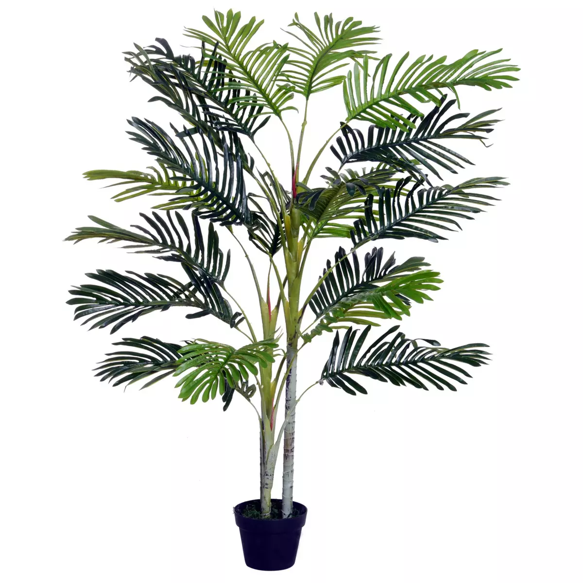 OUTSUNNY Outsunny Palmier artificiel hauteur 150 cm arbre artificiel décoration plastique fil de fer pot inclus vert
