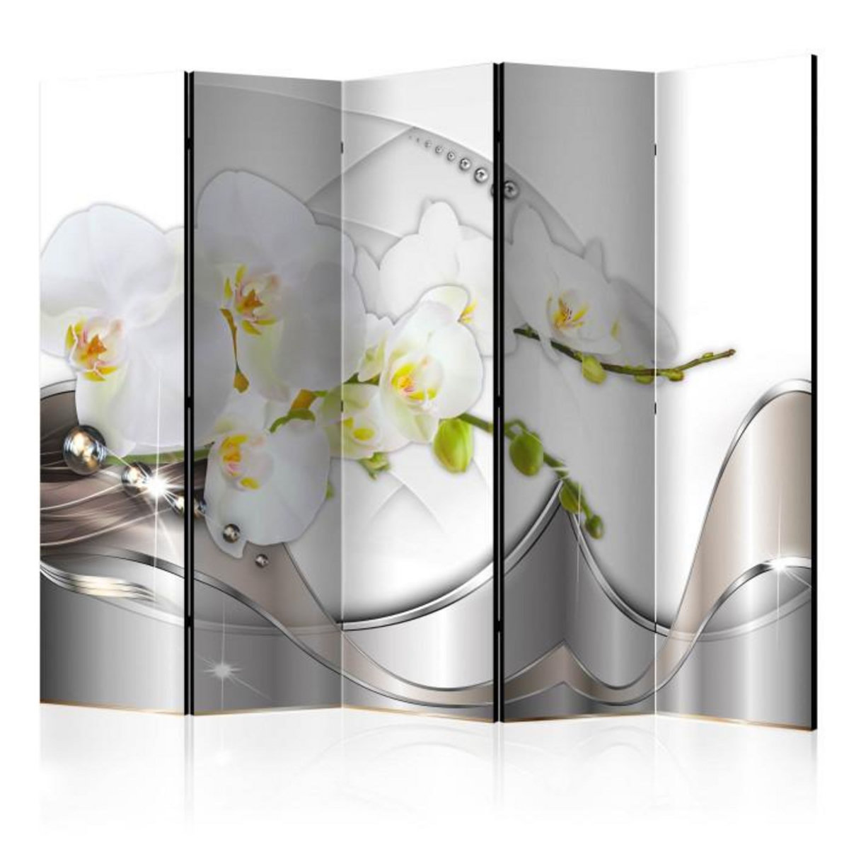 Paris Prix Paravent 5 Volets  Pearl Dance of Orchids  172x225cm