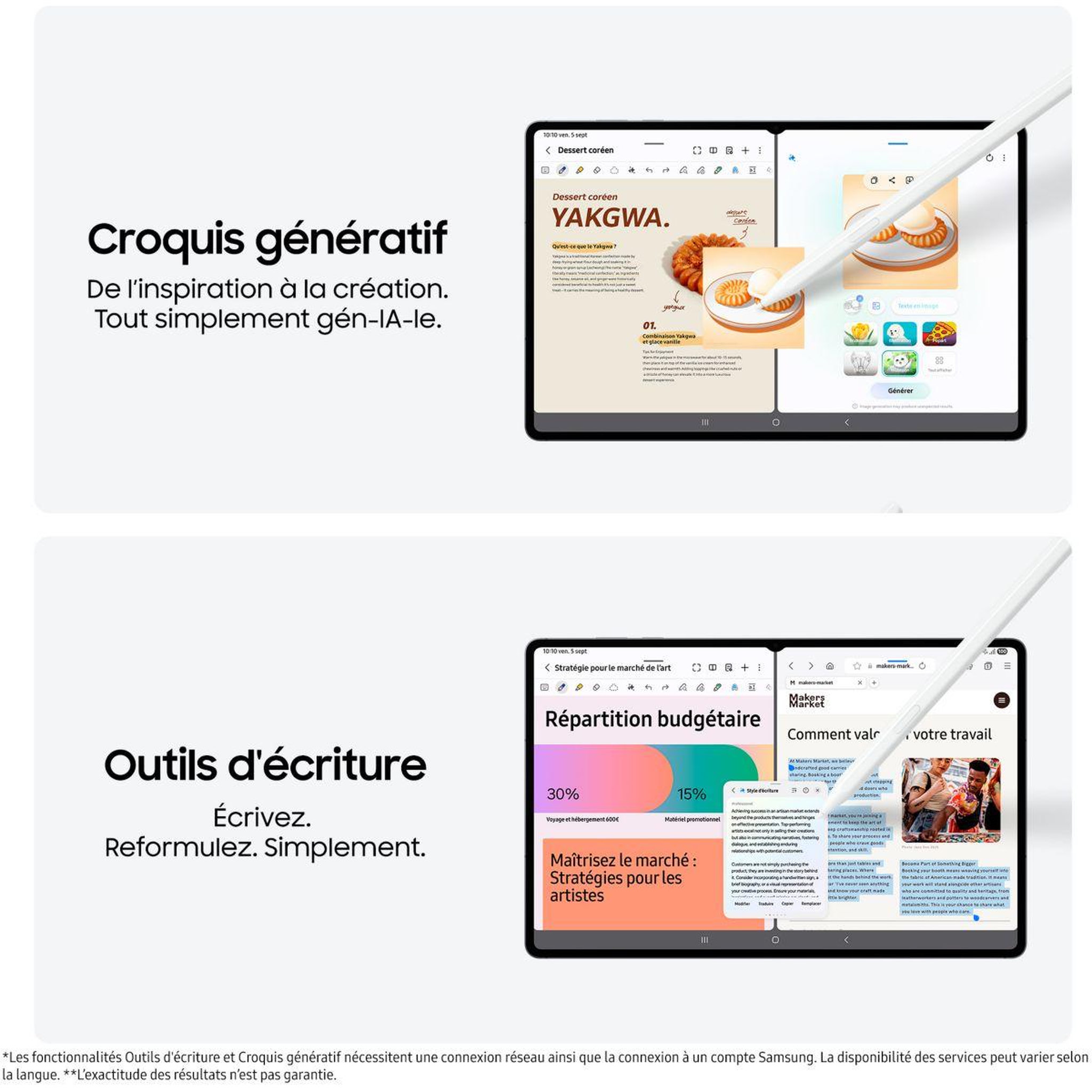 Voir la diapositive 4 : Samsung Tablette android galaxy tab s11 ultra wifi 1to gris avec galaxy ia