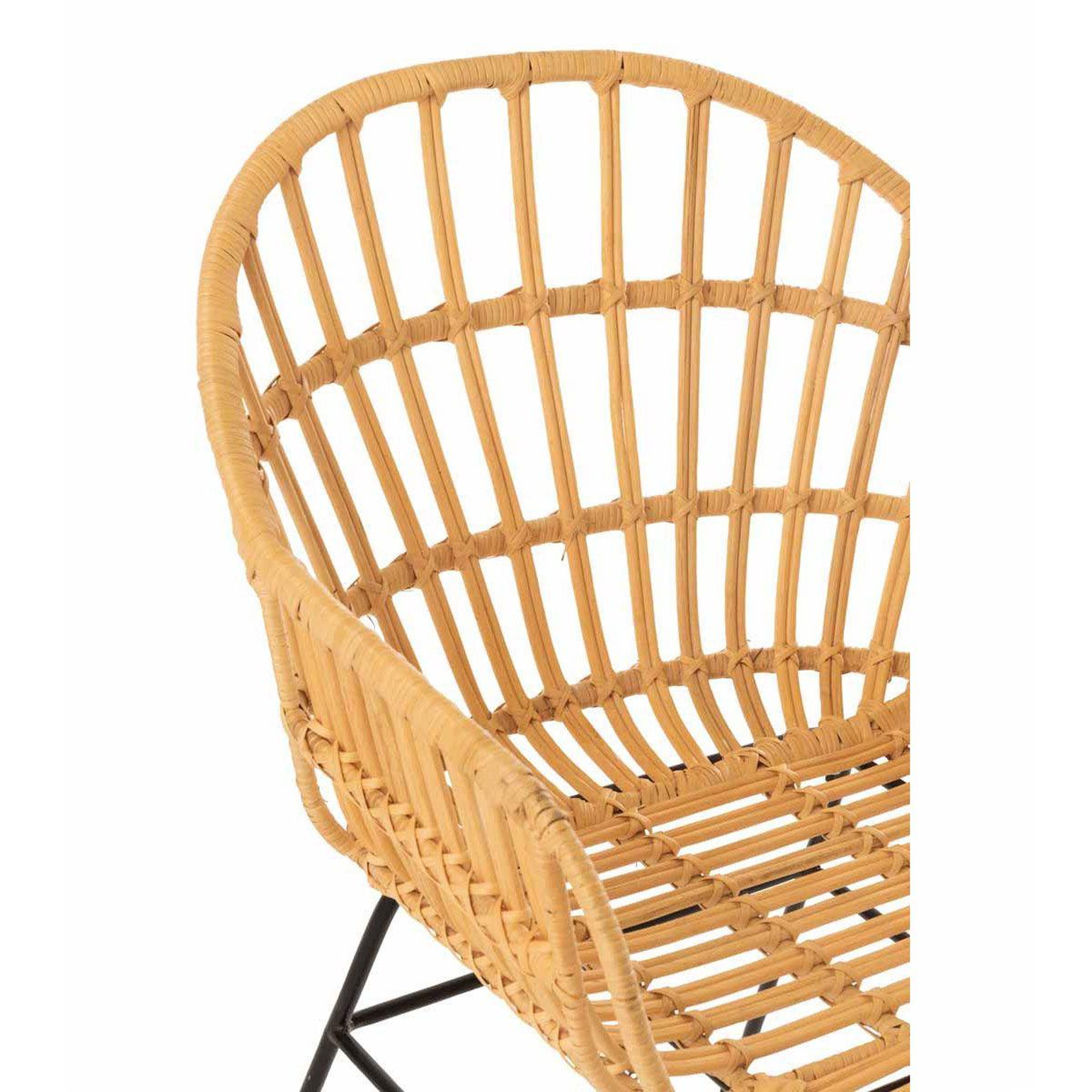 Voir la diapositive 5 : J-LINE Chaise Design en Rotin  Keni  80cm Naturel