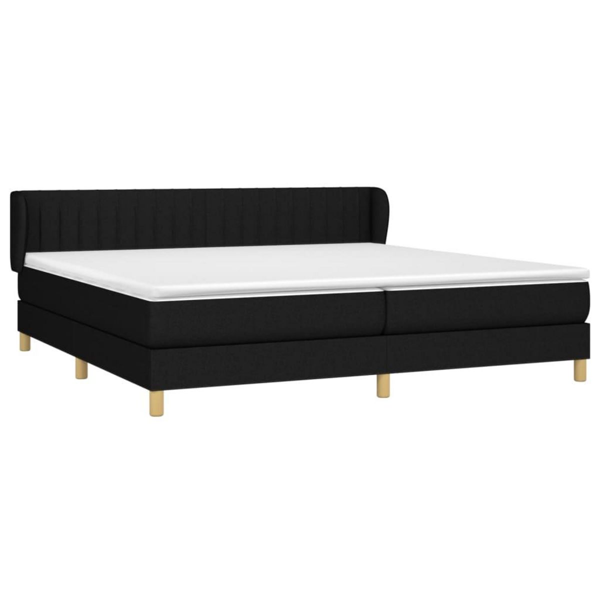 VIDAXL Sommier a lattes de lit avec matelas Noir 200x200 cm Tissu