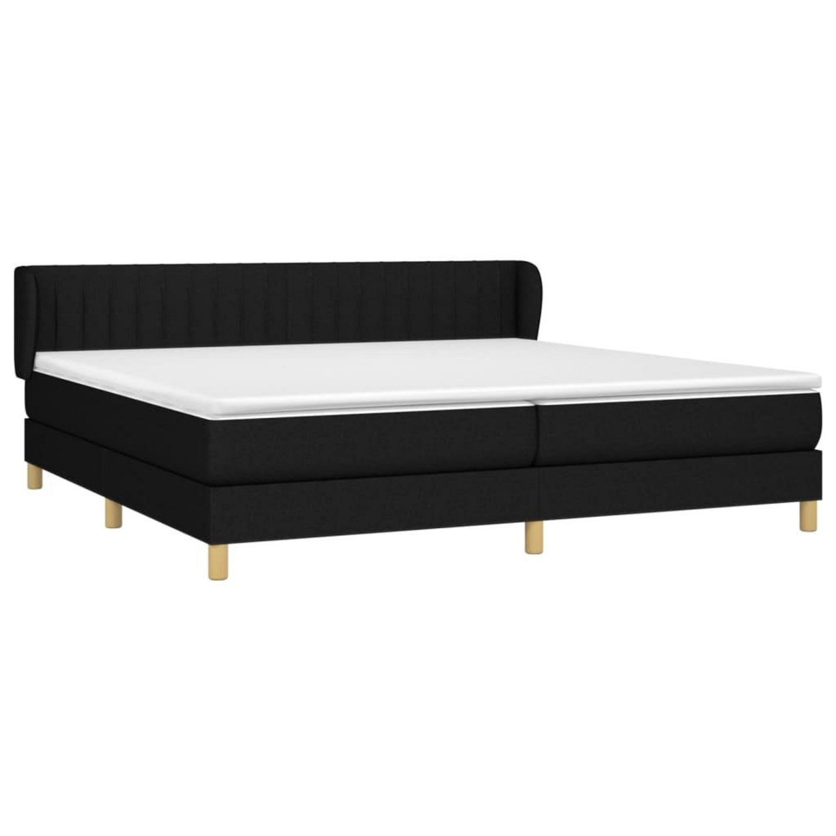 VIDAXL Sommier a lattes de lit avec matelas Noir 200x200 cm Tissu