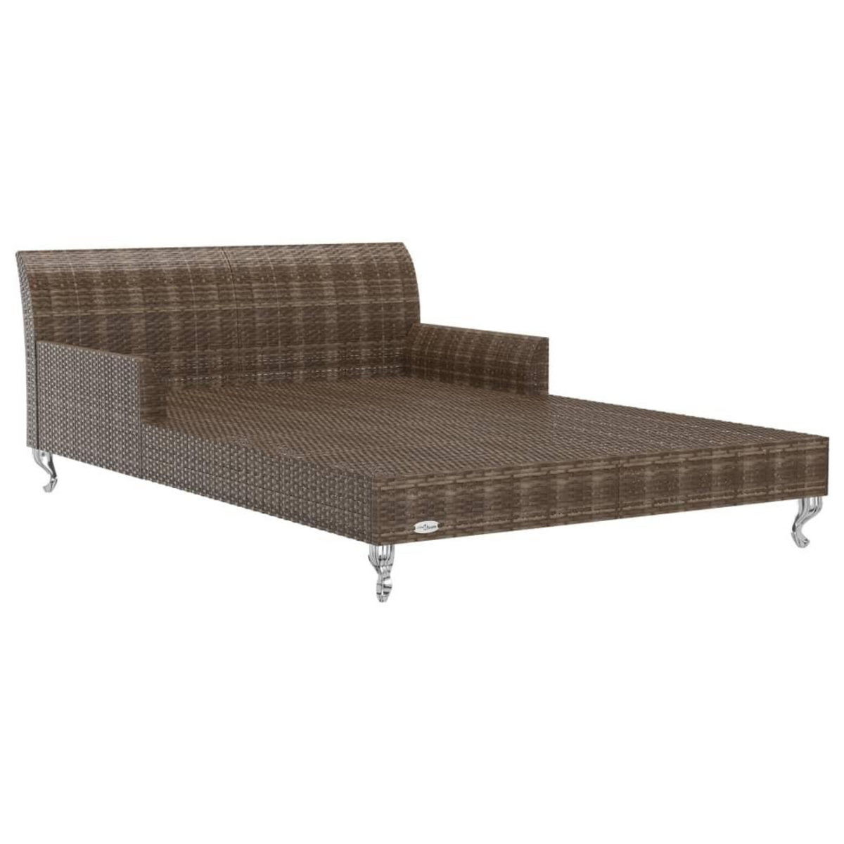 VIDAXL Chaise longue a 2 places avec coussins Resine tressee Marron