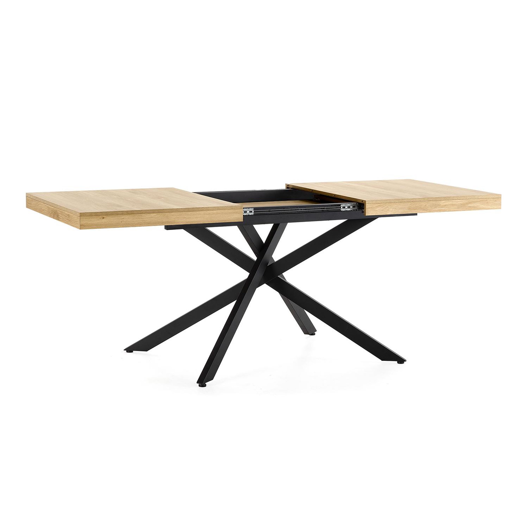 Voir la diapositive 3 : VS VENTA-STOCK Table de salle à manger extensible Palermo couleur chêne, 140-180 cm