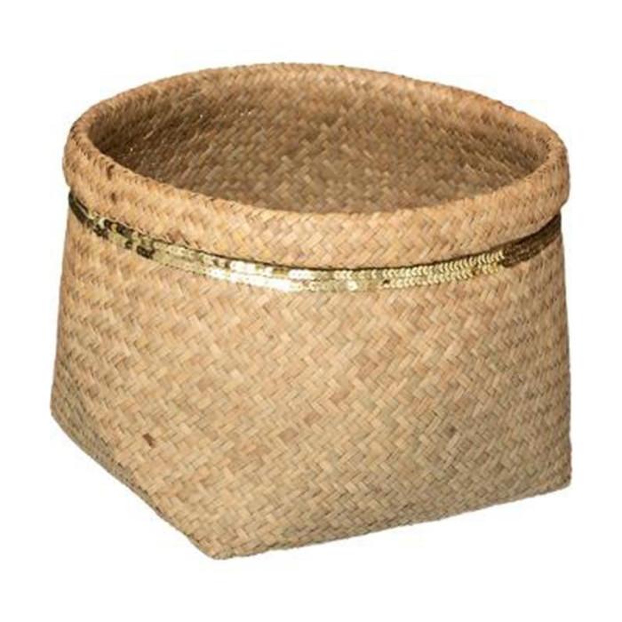 Voir la diapositive 3 : ATMOSPHERA Lot de 5 paniers de rangement  sequins  39cm naturel