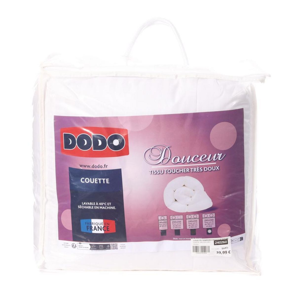 DODO Couette Tissus Très Doux Douceur  Dodo 260x200