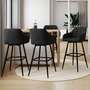 Voir la diapositive 2 : ID MARKET Lot de 4 tabourets de bar MADY avec accoudoirs en velours noir