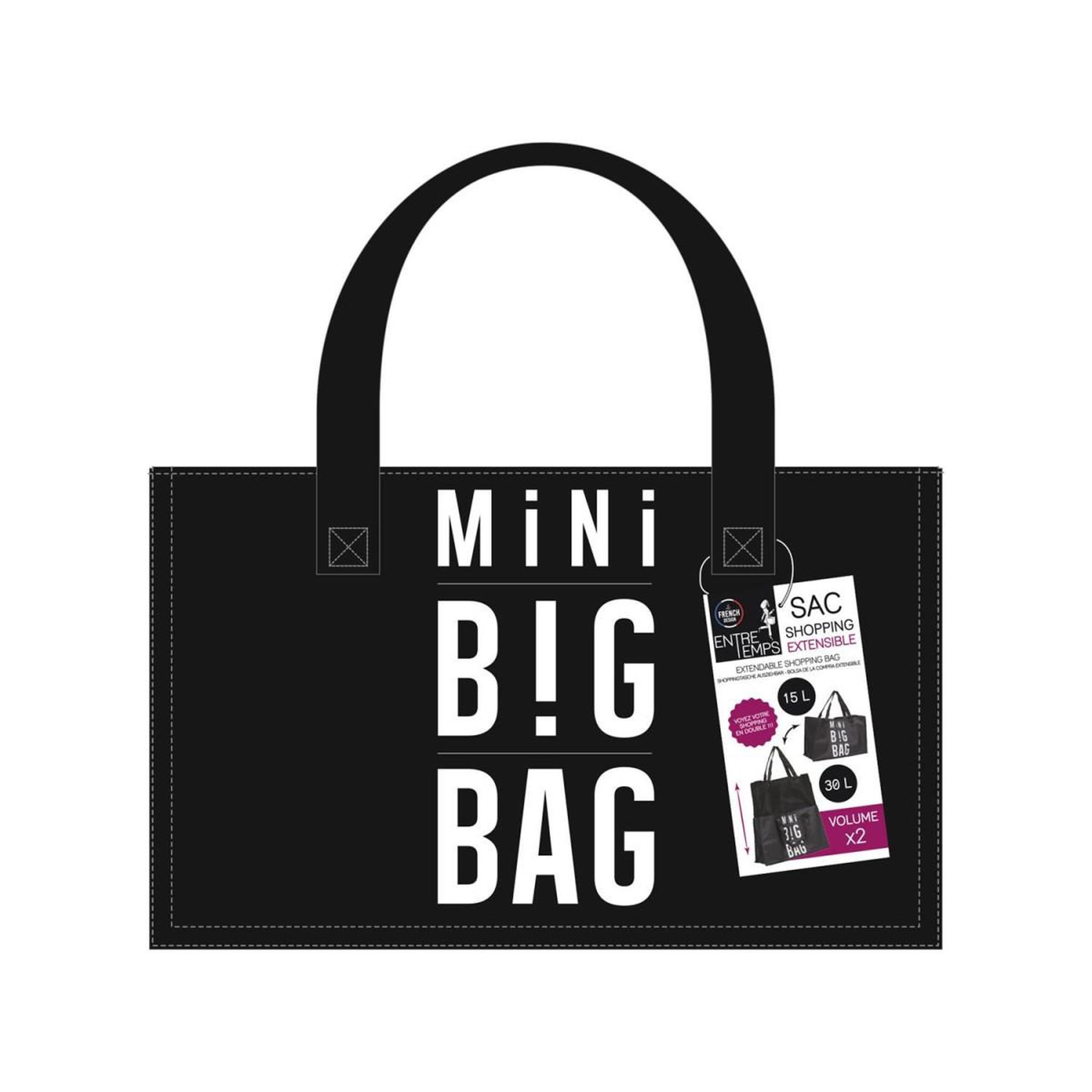 Voir la diapositive 3 : Entre temps Sac de Shopping  Extensible  42cm Noir