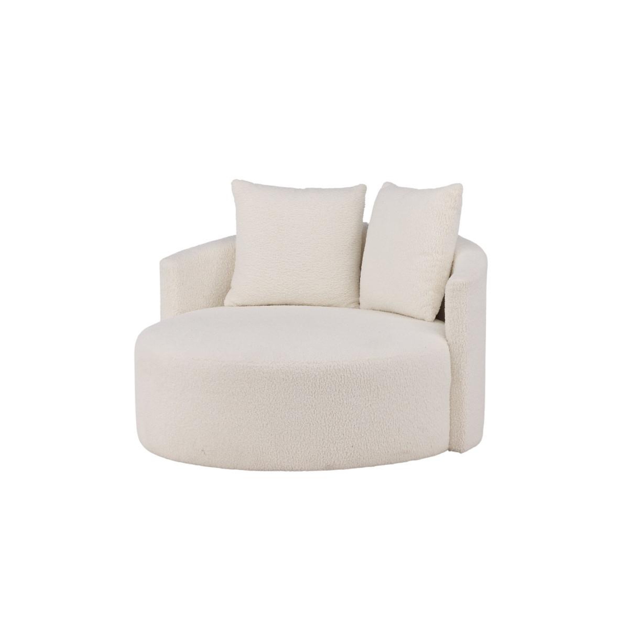 Voir la diapositive 3 : Paris Prix Fauteuil rond tissu bouclette  kelso  120cm blanc
