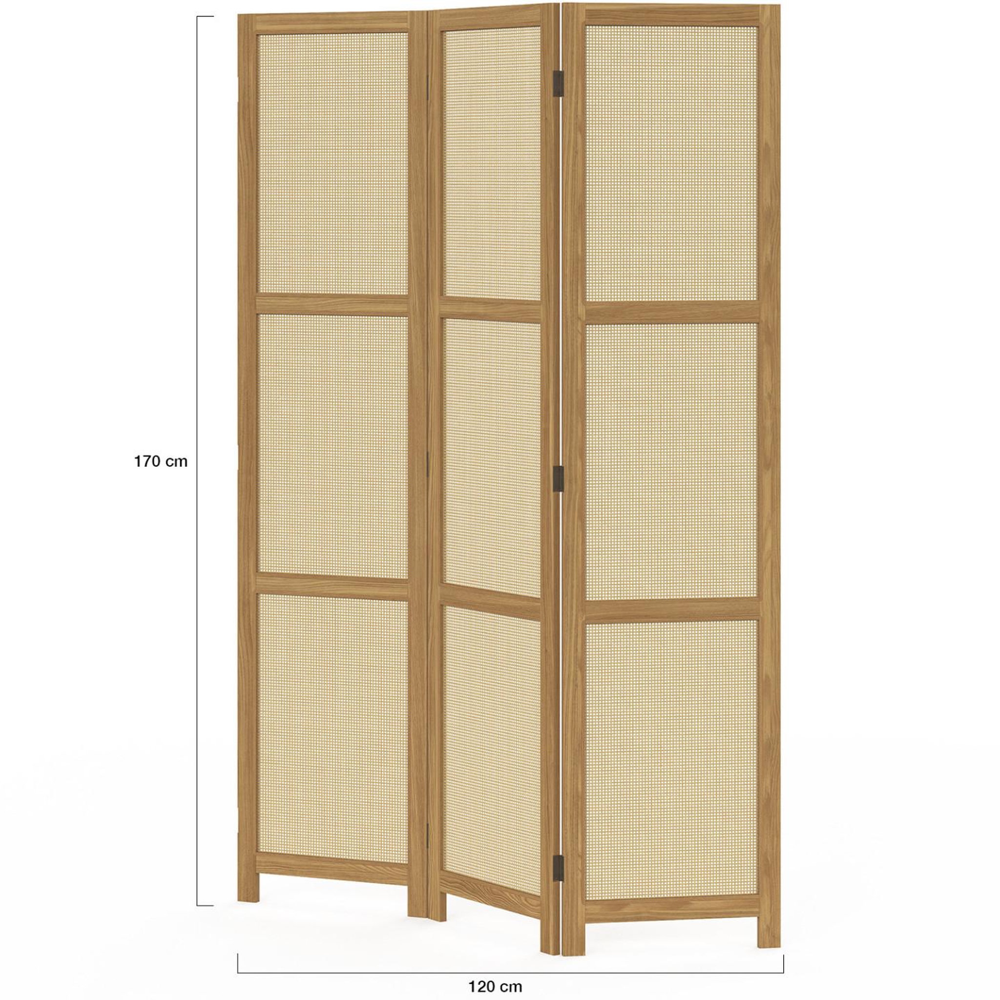 Voir la diapositive 5 : ID MARKET Paravent intérieur hanae effet naturel cannage