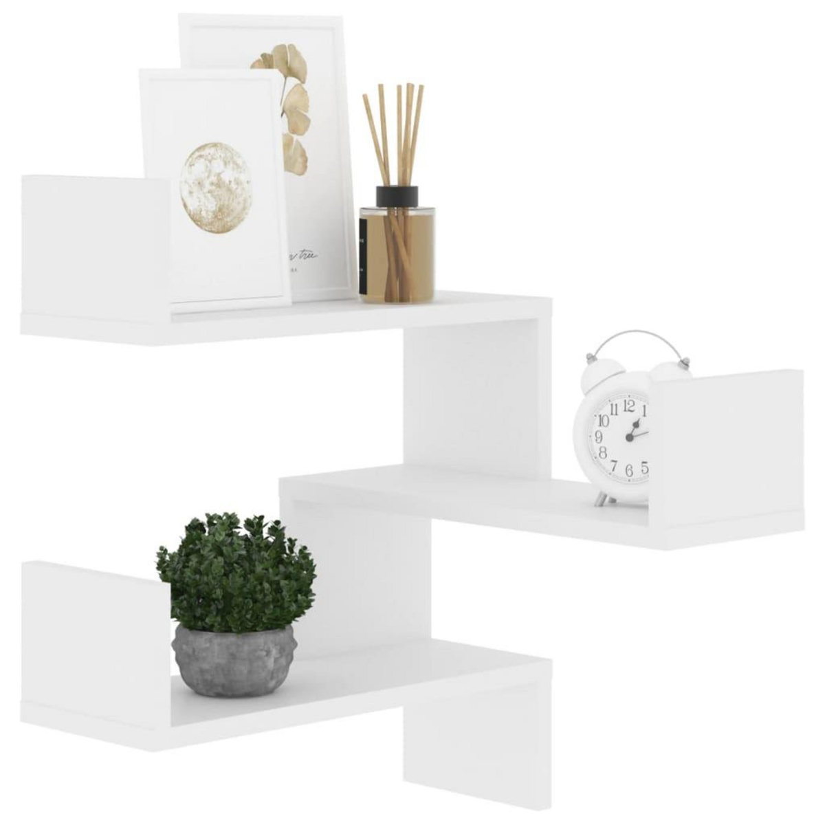 VIDAXL Etagere d'angle murale Blanc 40x40x50 cm bois d'ingenierie