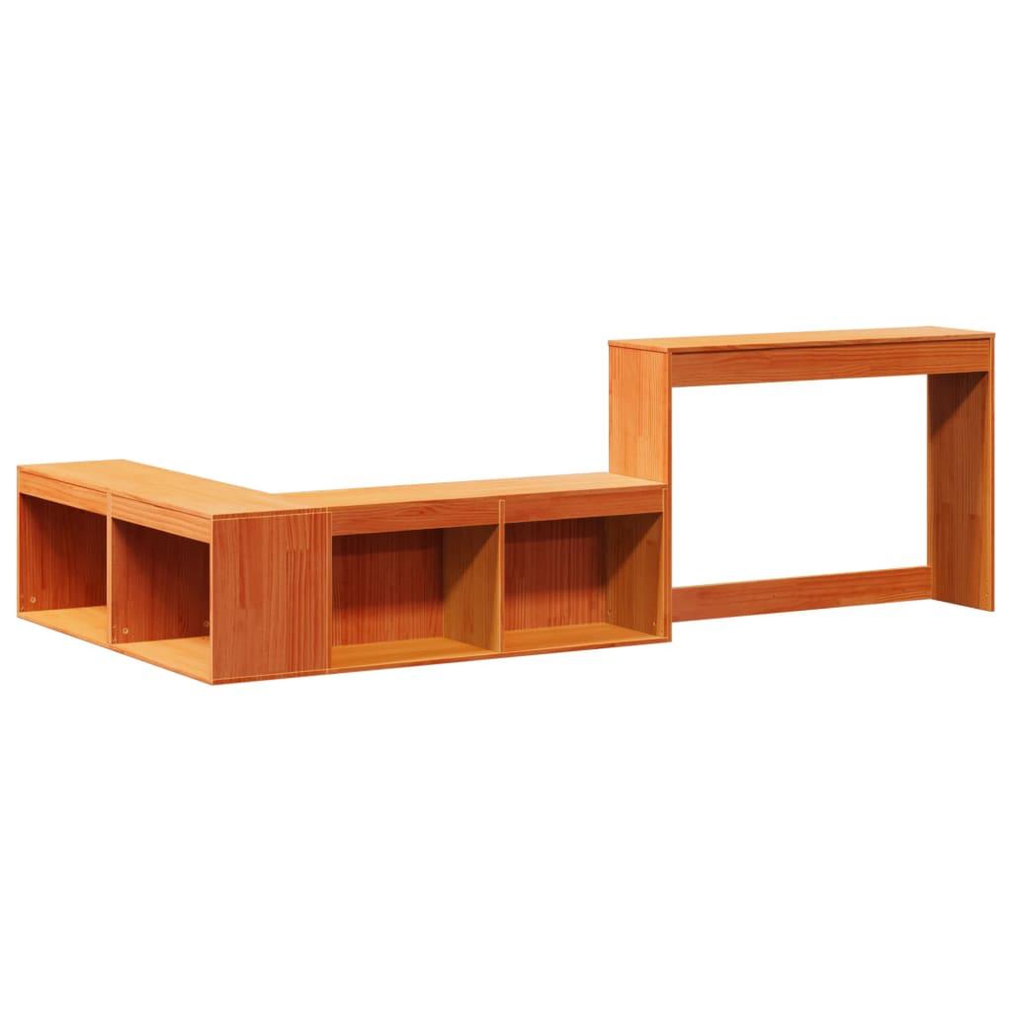 Voir la diapositive 3 : VIDAXL Table de chevet avec bureau cire marron bois de pin massif