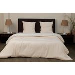 Les Ateliers du Linge Parure Gaze De Microfibre 240x220cm Bicolore Ecru Naturel + Blanc