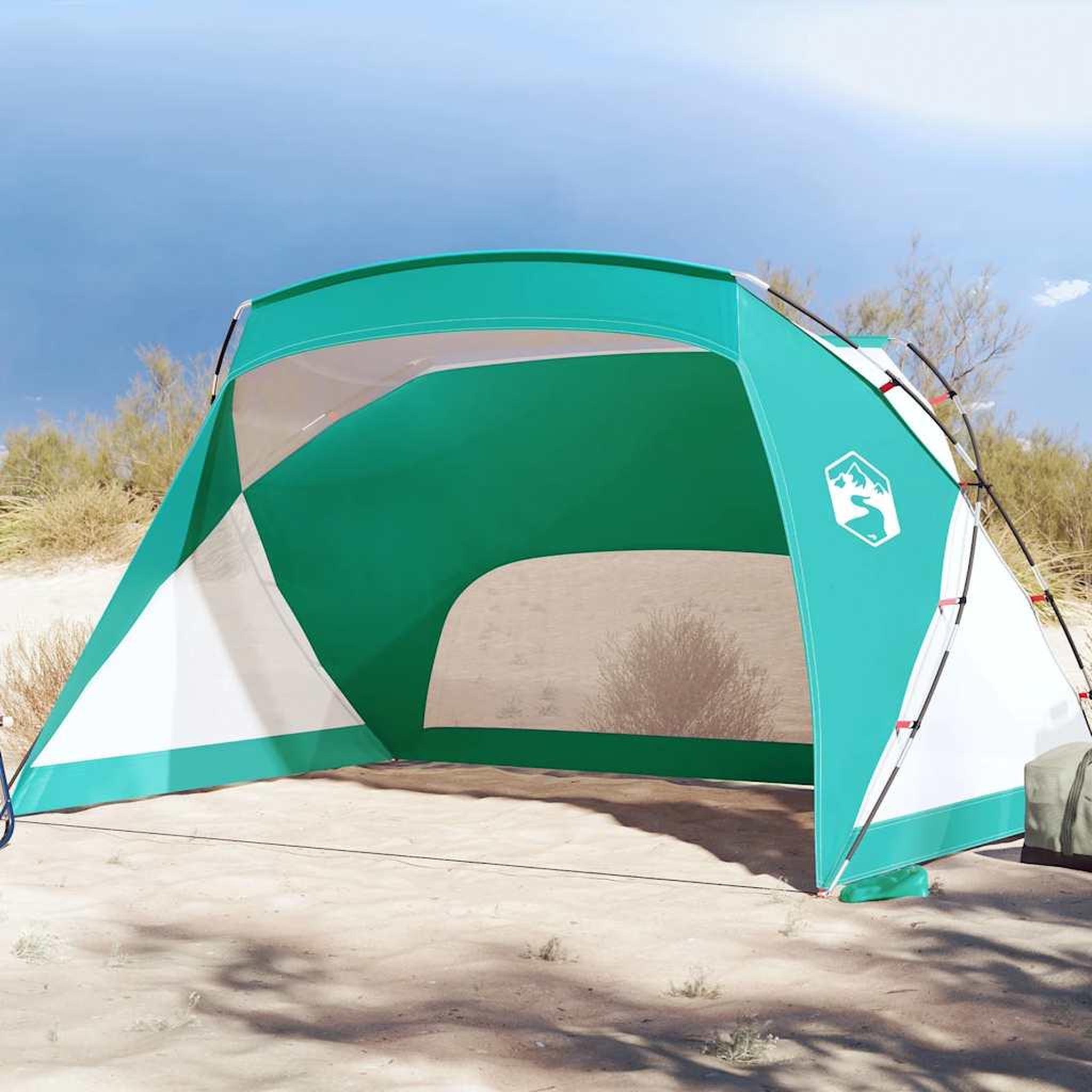 Voir la diapositive 1 : VIDAXL Tente de plage vert d'eau 274x178x170/148 cm 185T polyester