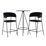 Voir la diapositive 1 : Paris Prix Ensemble Table de Bar & 2 Chaises  Bistro & Lui  105cm Noir