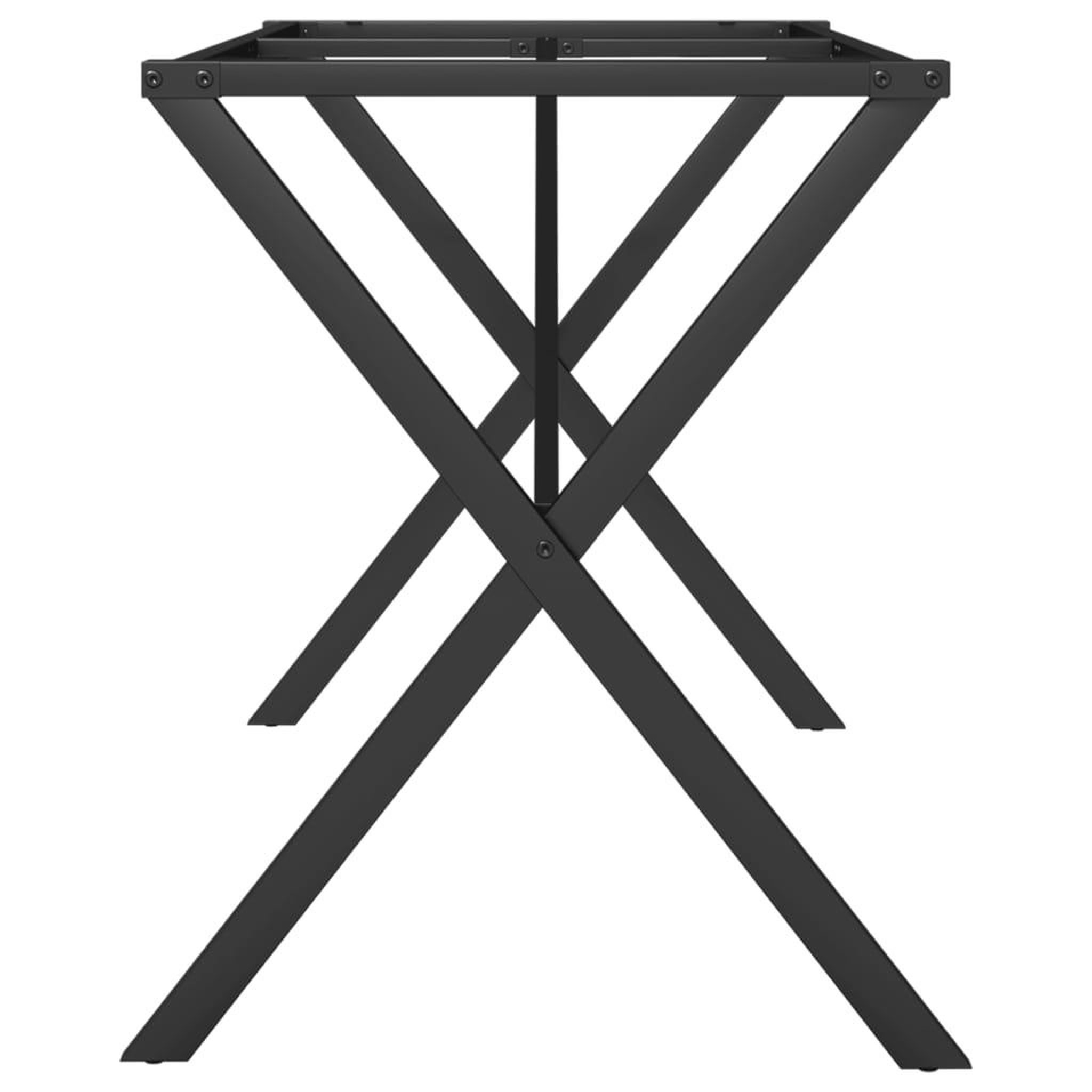 Voir la diapositive 5 : VIDAXL Pieds de table a manger cadre en X 140x60x73 cm acier
