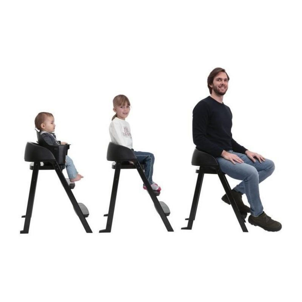 CHICCO Chaise haute évolutive CHICCO Crescendo Lite - Cairo coal - Noir - 8,25 Kg - Jusqu'a 99 ans