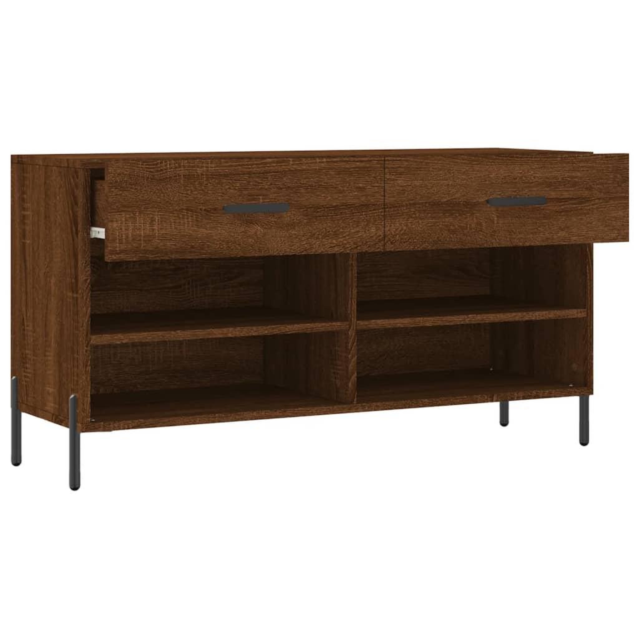 Voir la diapositive 5 : VIDAXL Banc a chaussures chene marron 102x35x55 cm bois d'ingenierie