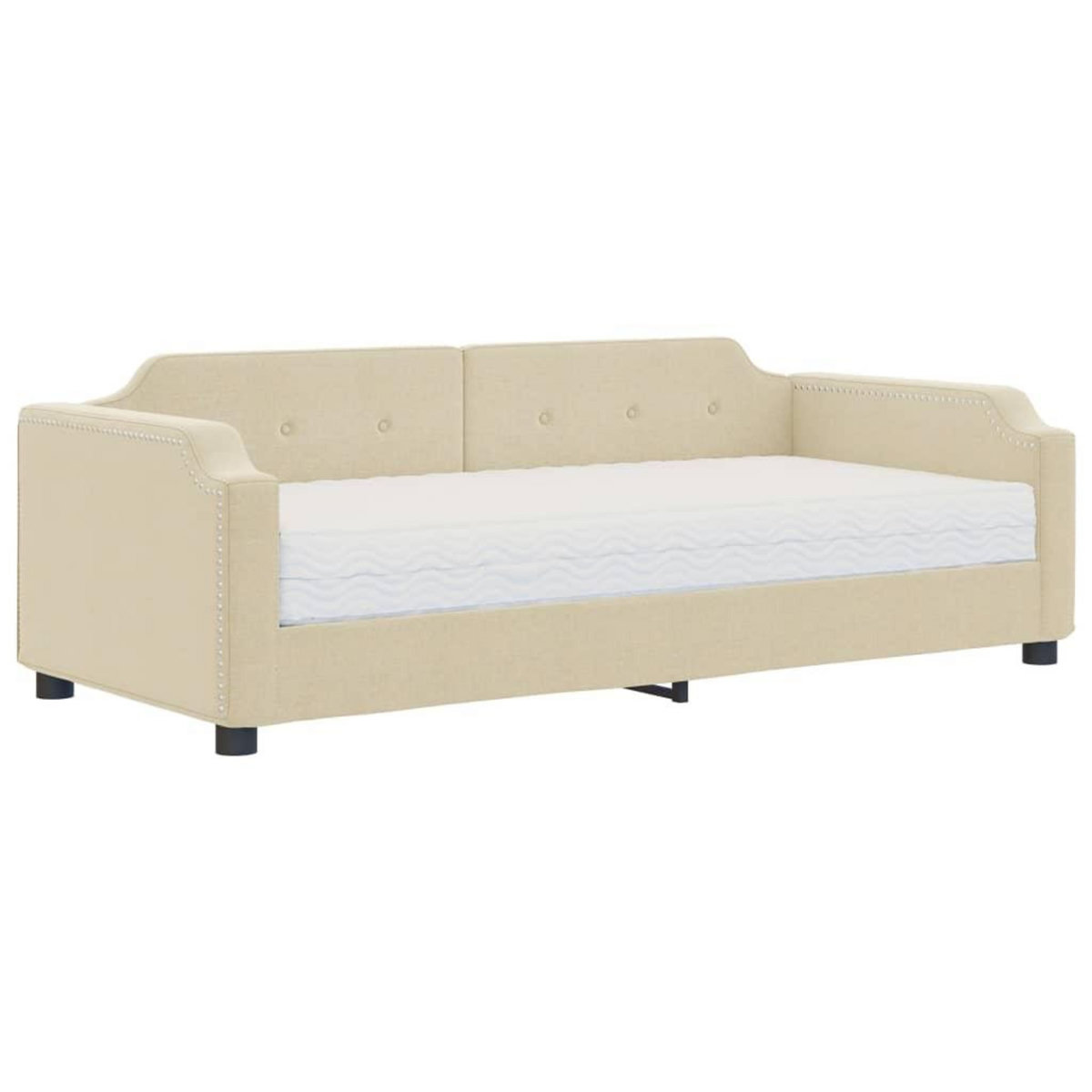 VIDAXL Lit de jour avec matelas creme 90x200 cm tissu