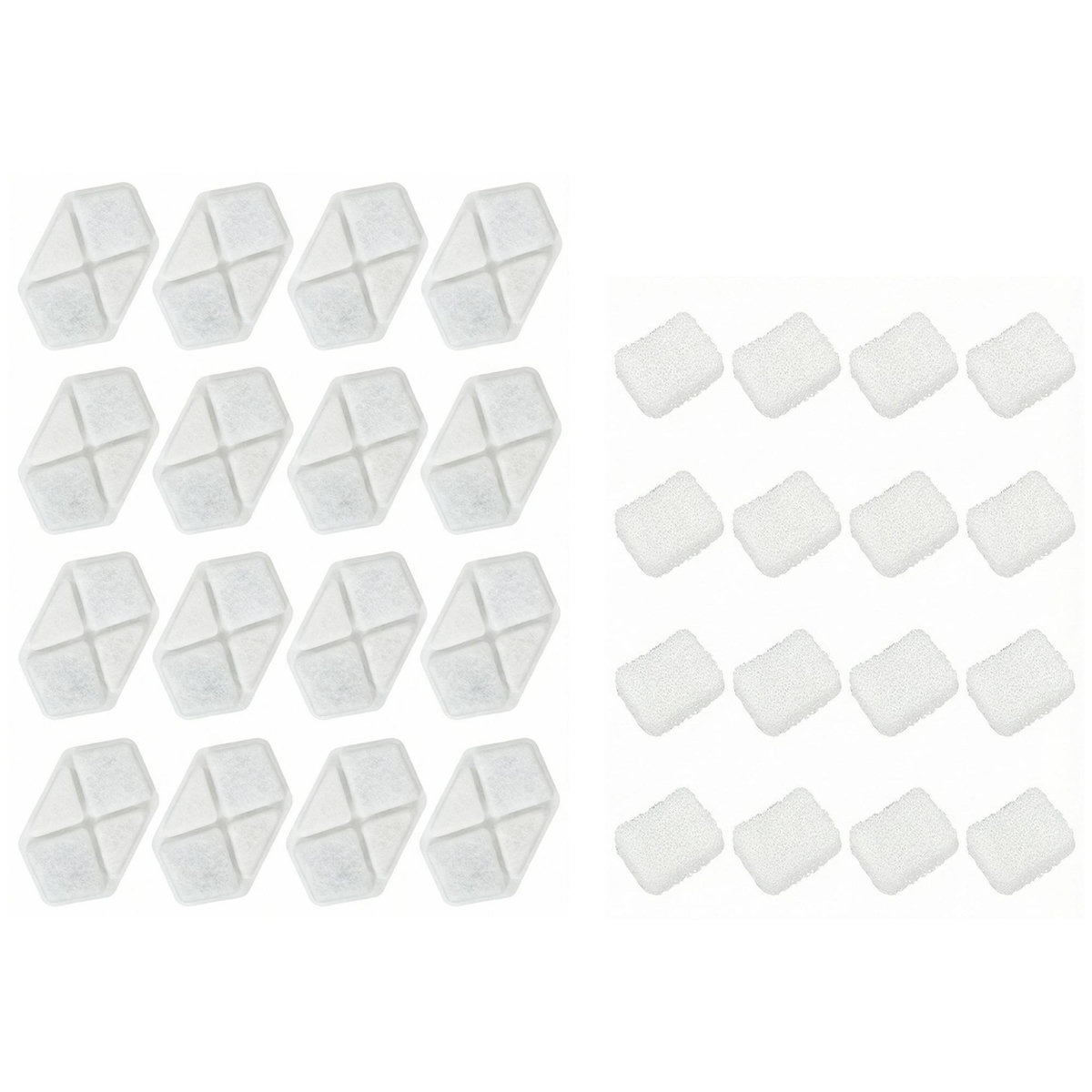 PAWHUT Filtre fontaine eau chat 16 pcs triple système de filtration blanc