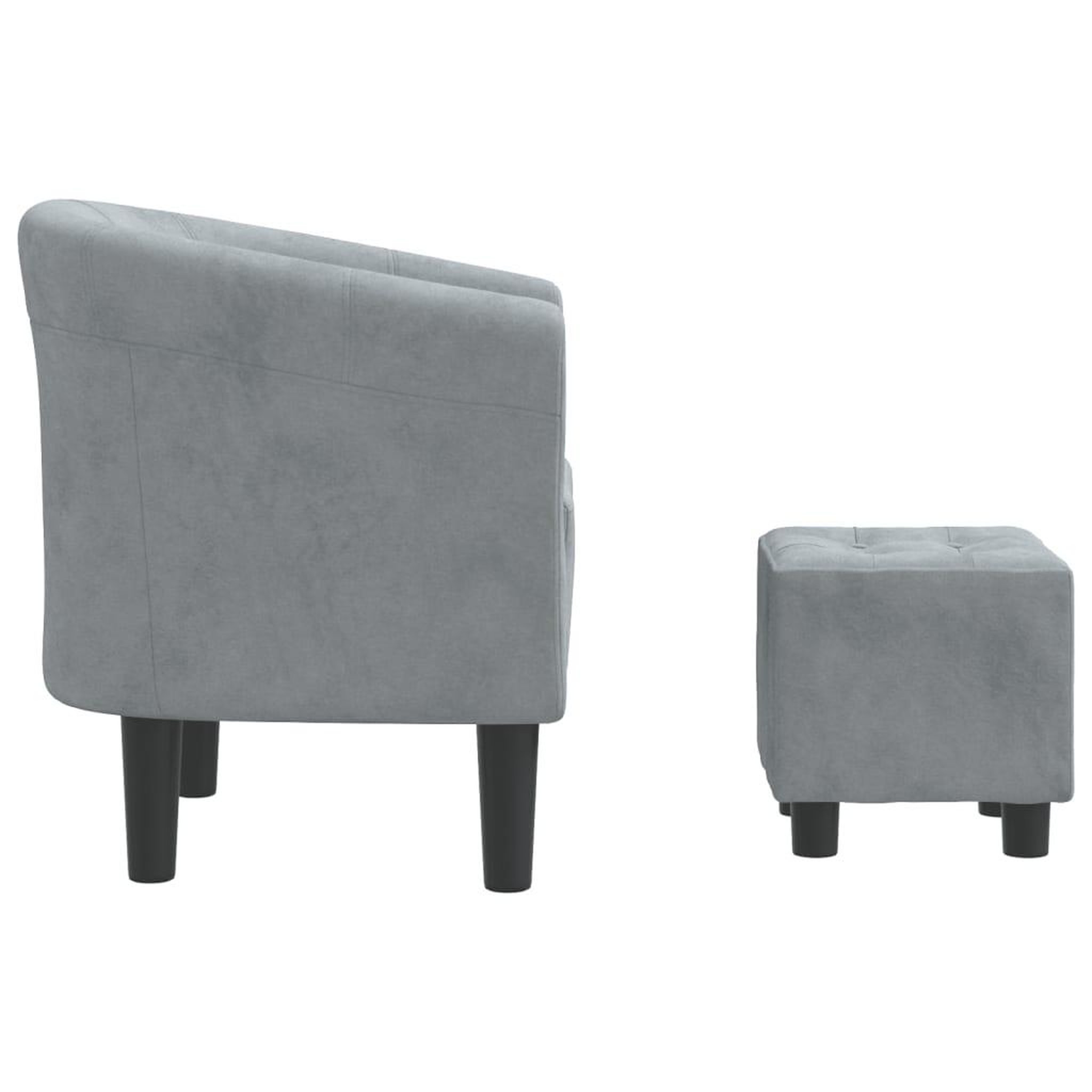 Voir la diapositive 4 : VIDAXL Chaise cabriolet avec repose-pied gris fonce velours