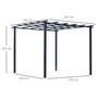 Voir la diapositive 3 : OUTSUNNY Pergola autoportante style contemporain - toit terrasse à décorer - dim. 3L x 3l x 2,3H m - métal époxy anticorrosion noir
