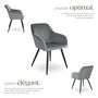 Voir la diapositive 3 : tectake Chaise style scandinave rembourrée aspect velours gris/noir Lot de 2