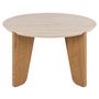 Voir la diapositive 3 : LISA DESIGN Noeva - table basse - pieds en chêne - plateau effet travertin - 80 cm