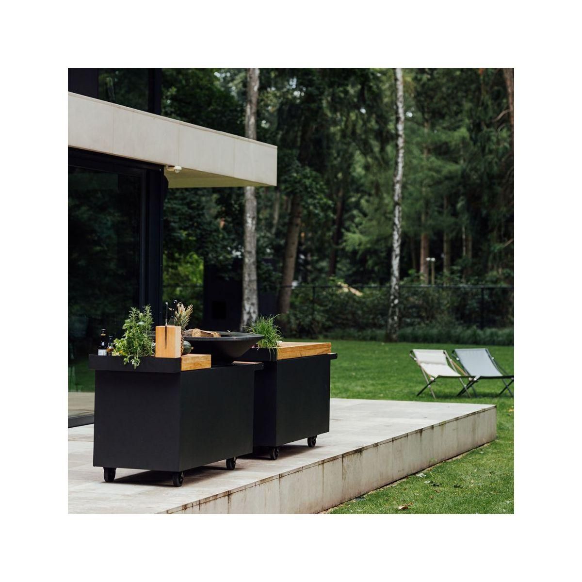 OFYR Brasero Island Black 100 PRO Teak Wood