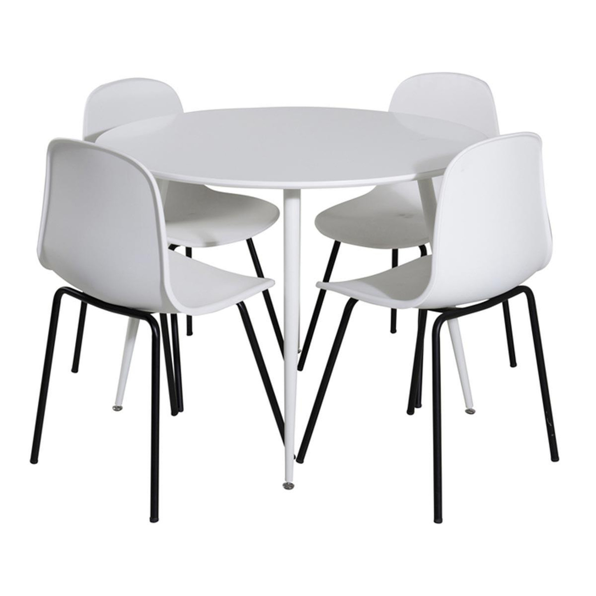 Paris Prix Ensemble table à manger & 4 chaises  plaza & artic  100cm blanc